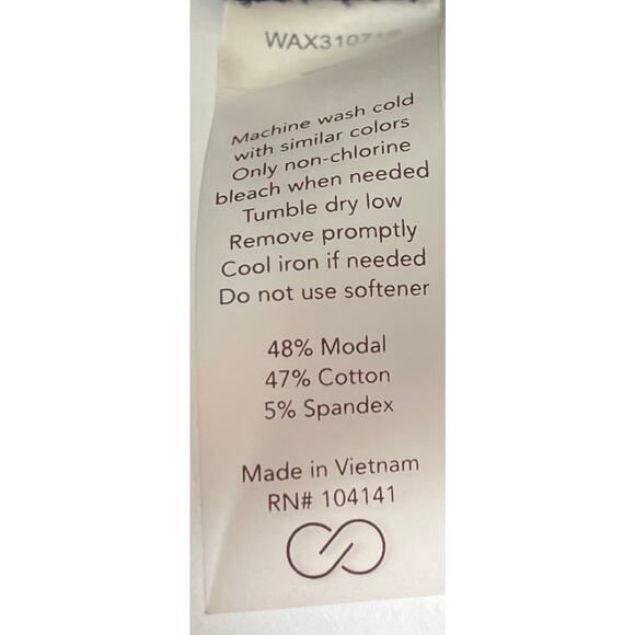 CALIA LONG SLV PULL-OVER RND NECKLINE TOP, WOMEN, L, NAVY BLUE & GREY PINSTRIPES - Picture 10 of 10